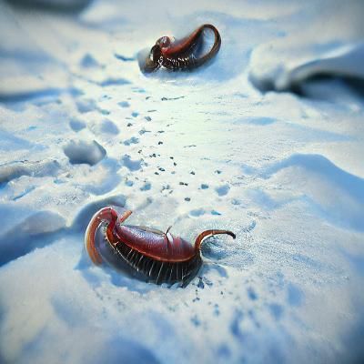 Giant Ice Worm Emerges from Frozen Wasteland