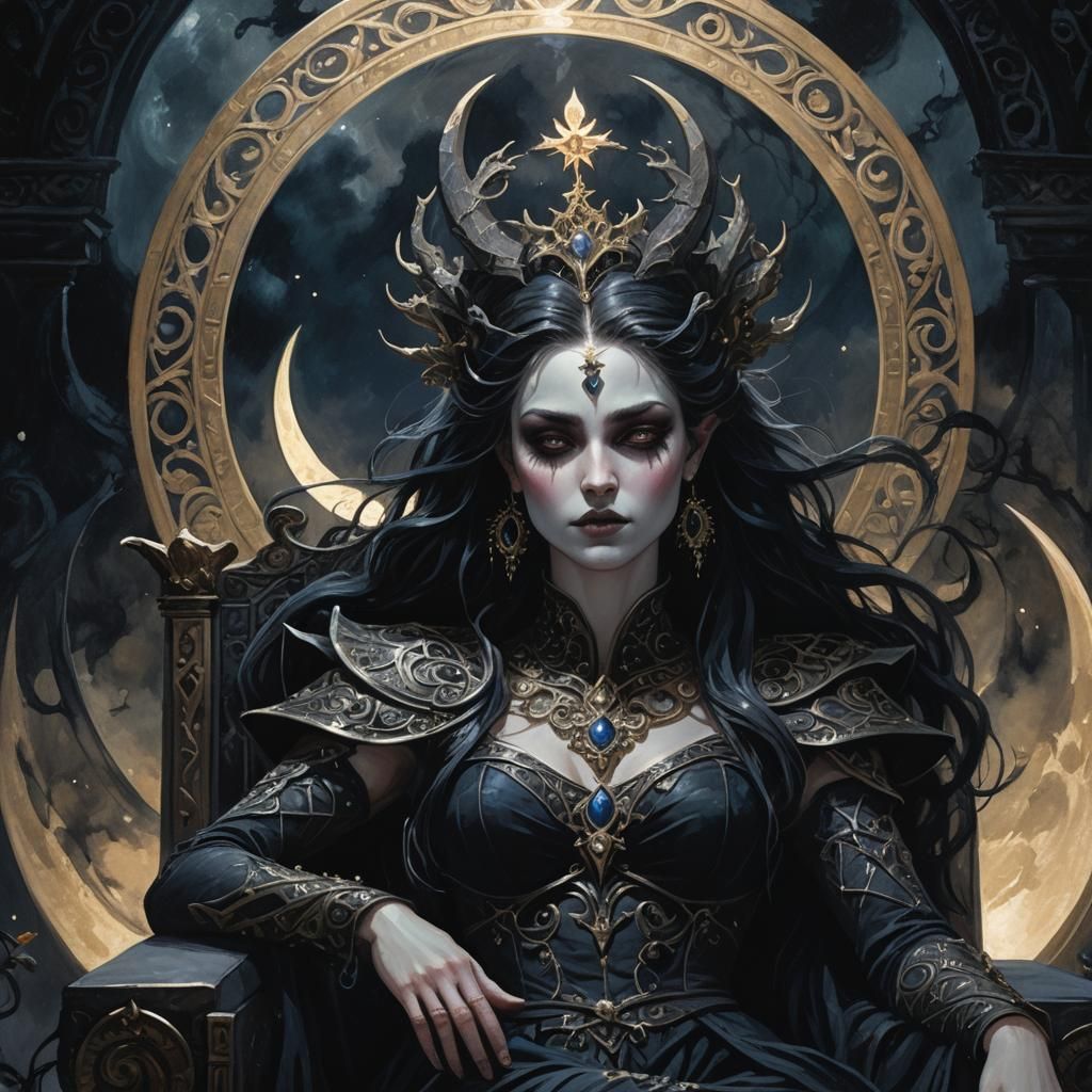 Nyx Nightshade: Dark Fantasy Deity Portrait