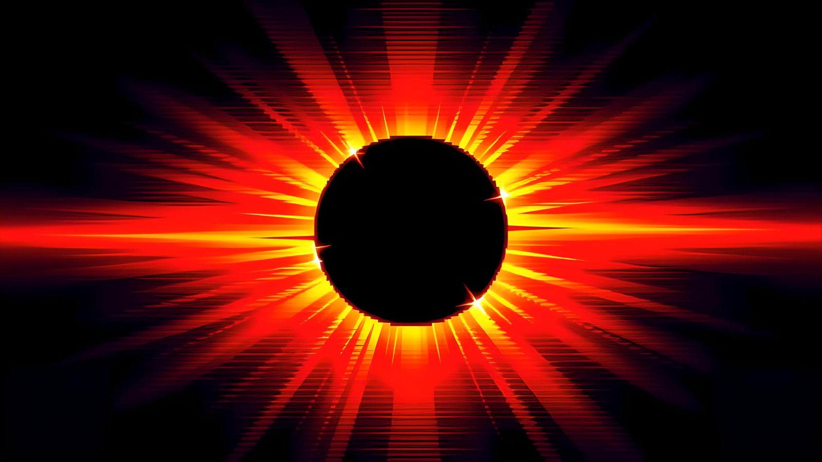 Glitched Solar Eclipse in 8-bit Pop Art