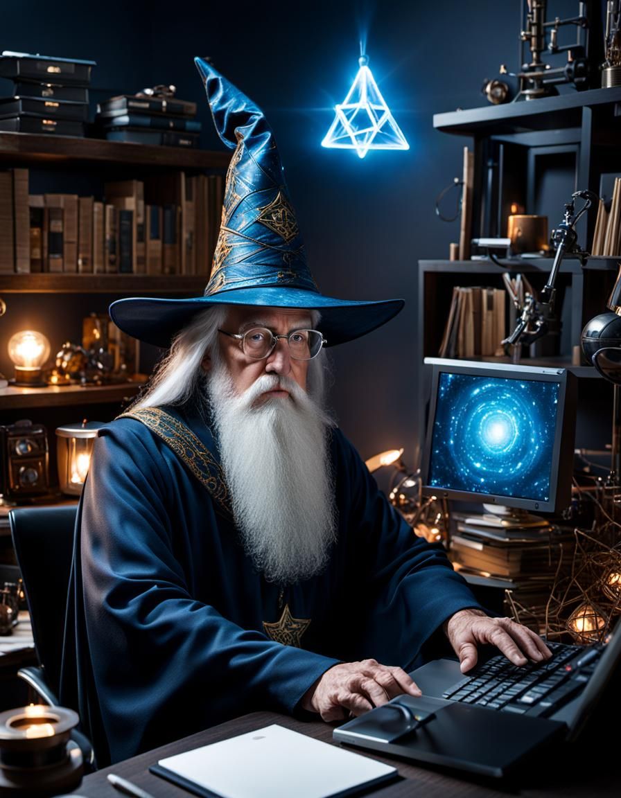 Wizard in Modern IT Office Setting