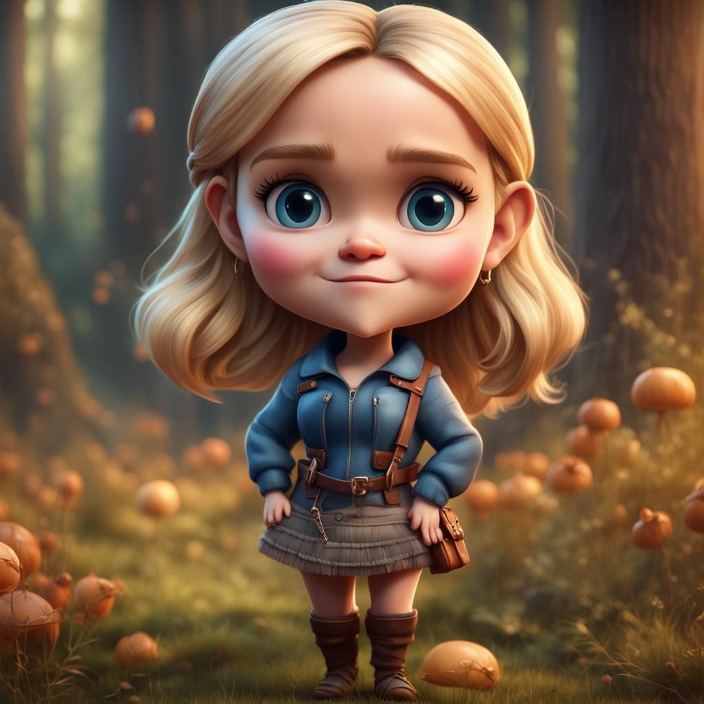 Hyperrealistic Reese Witherspoon as Cute Chibi