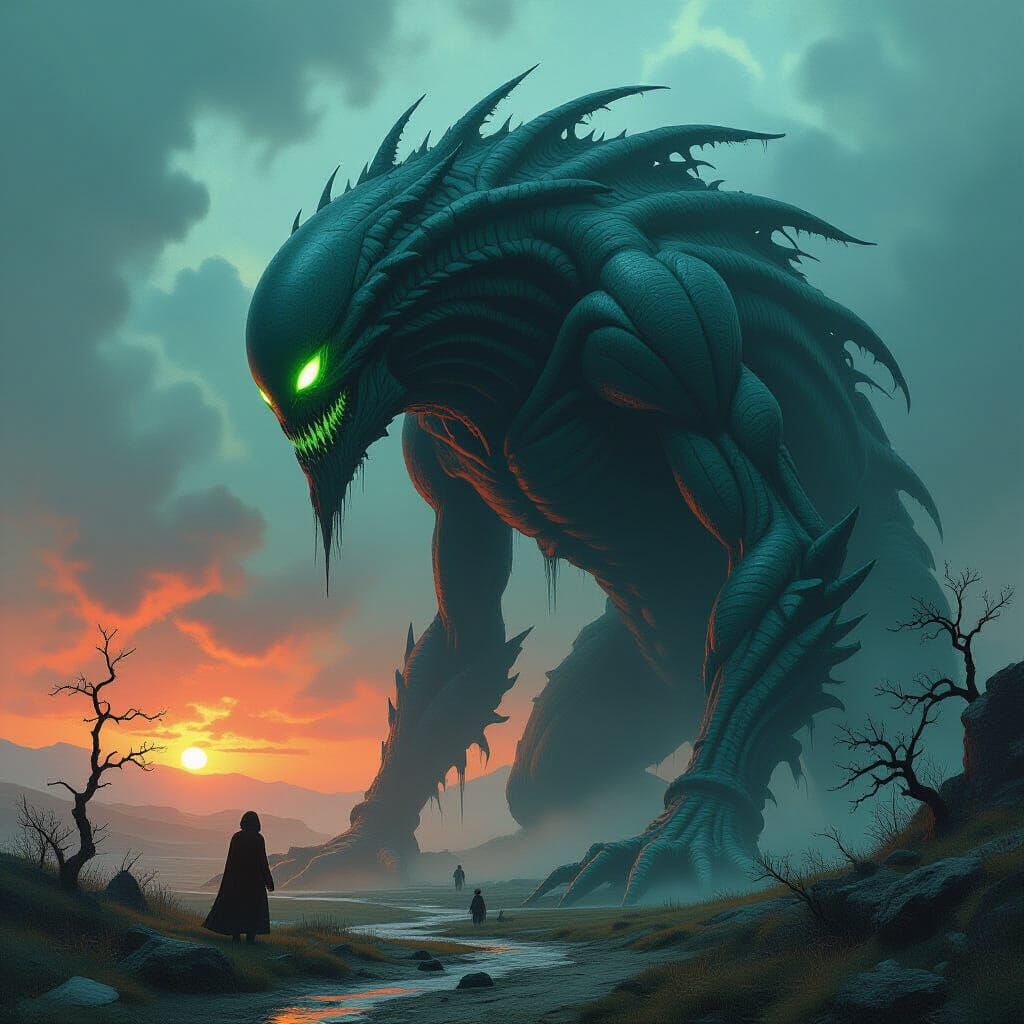 Monstrous Creature in Dark Fantasy Style