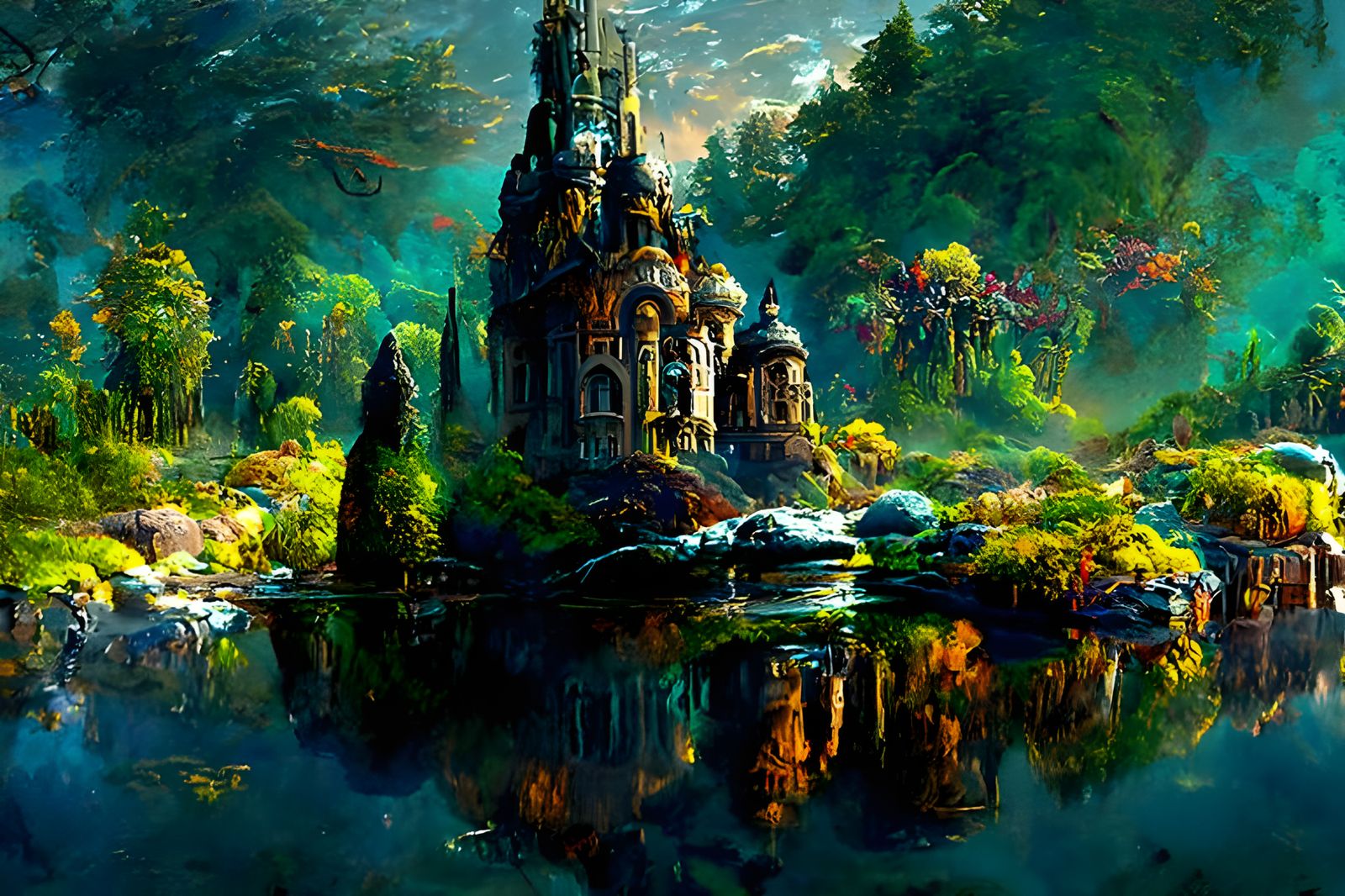 Castle covered in moss & wildflowers a masterpiece