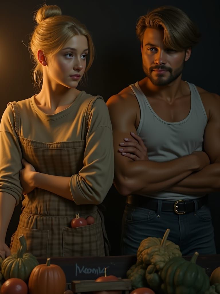 Badger's Autumn Harvest Farmstand: Nostalgic Illustration