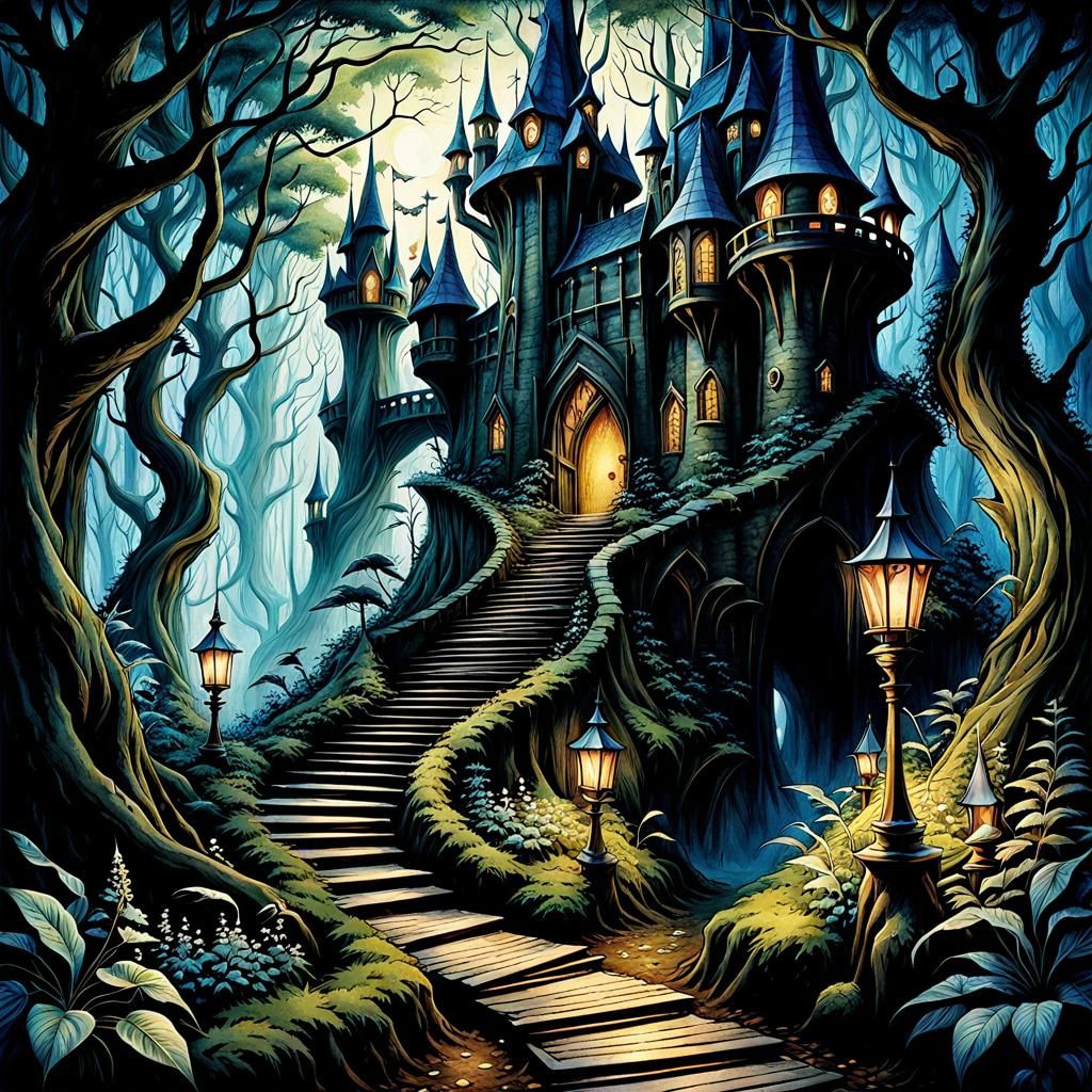 winding path and castle