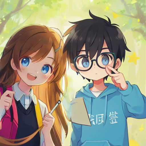 Thai Children in Vibrant Oil Painting with Triadic Colors