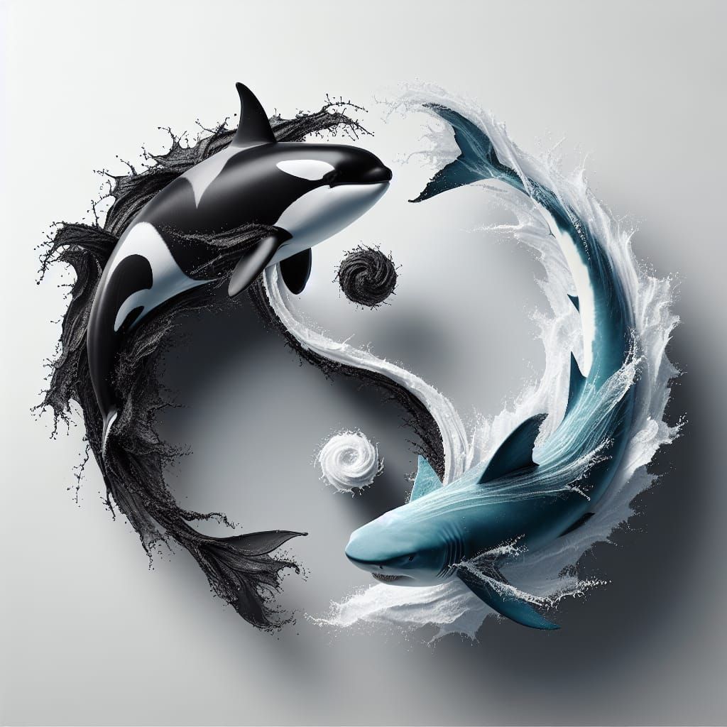 Orca chasing- White Shark Chasing- Orca