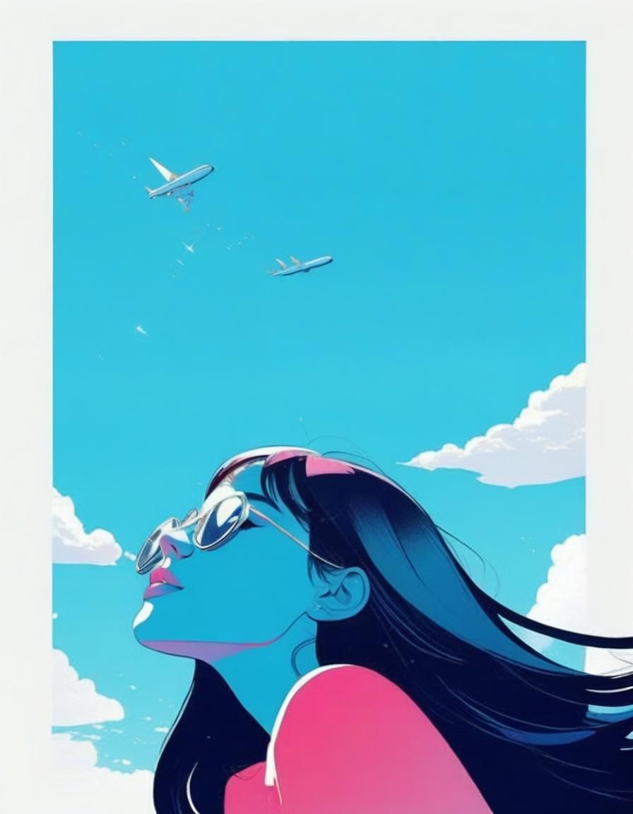 Abstract Sky Crying: A Colorful Digital Drawing