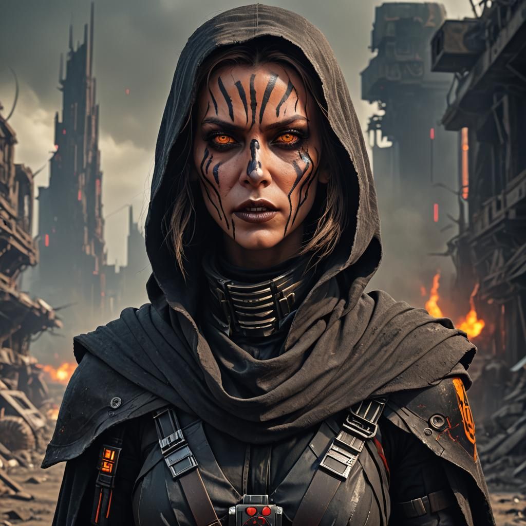 Post-Apocalyptic Sith Character Portrait in Matte Painting S...