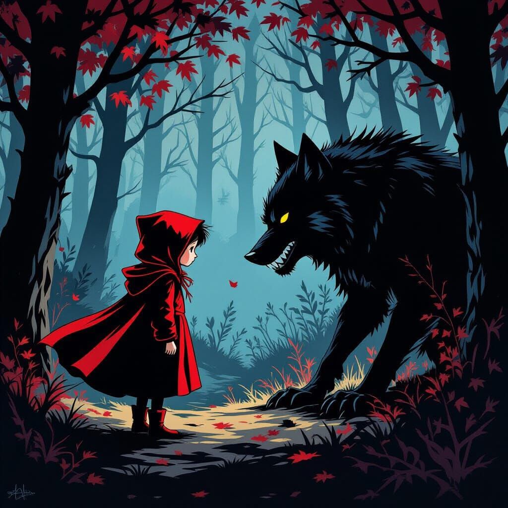 Little Red Riding Hood Confronts Big Bad Wolf in Graphic Nov...