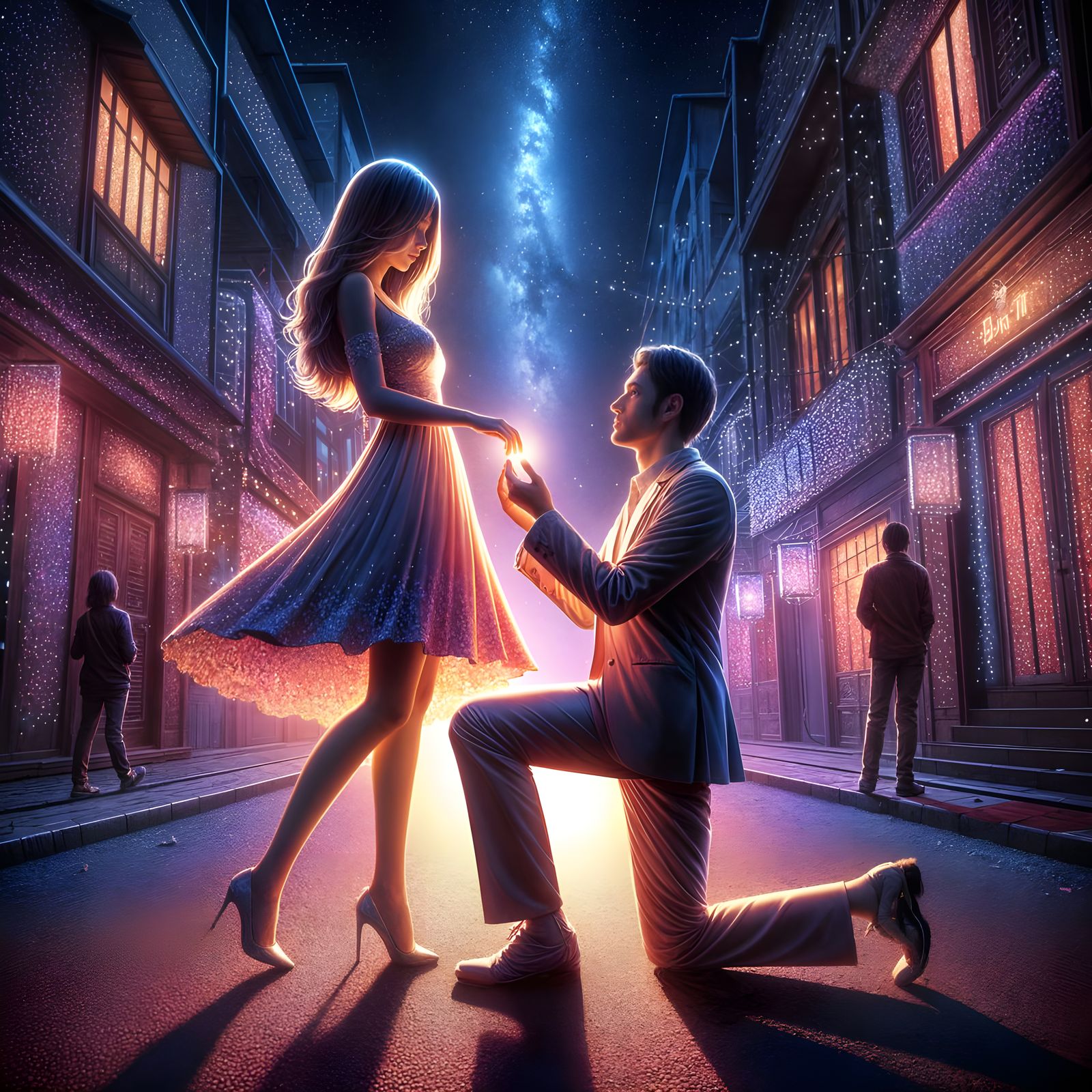 Ethereal Proposal under Starry Night Skies