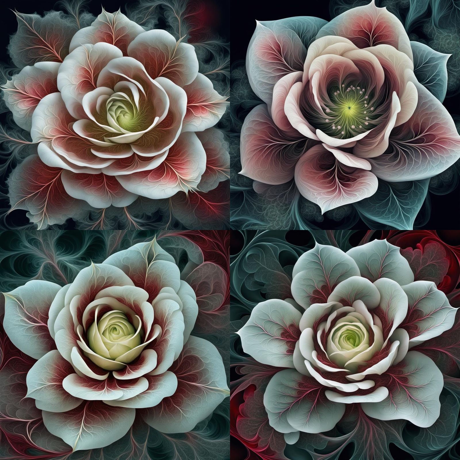 Fractal Christmas Rose: Abstract Art in Bloom