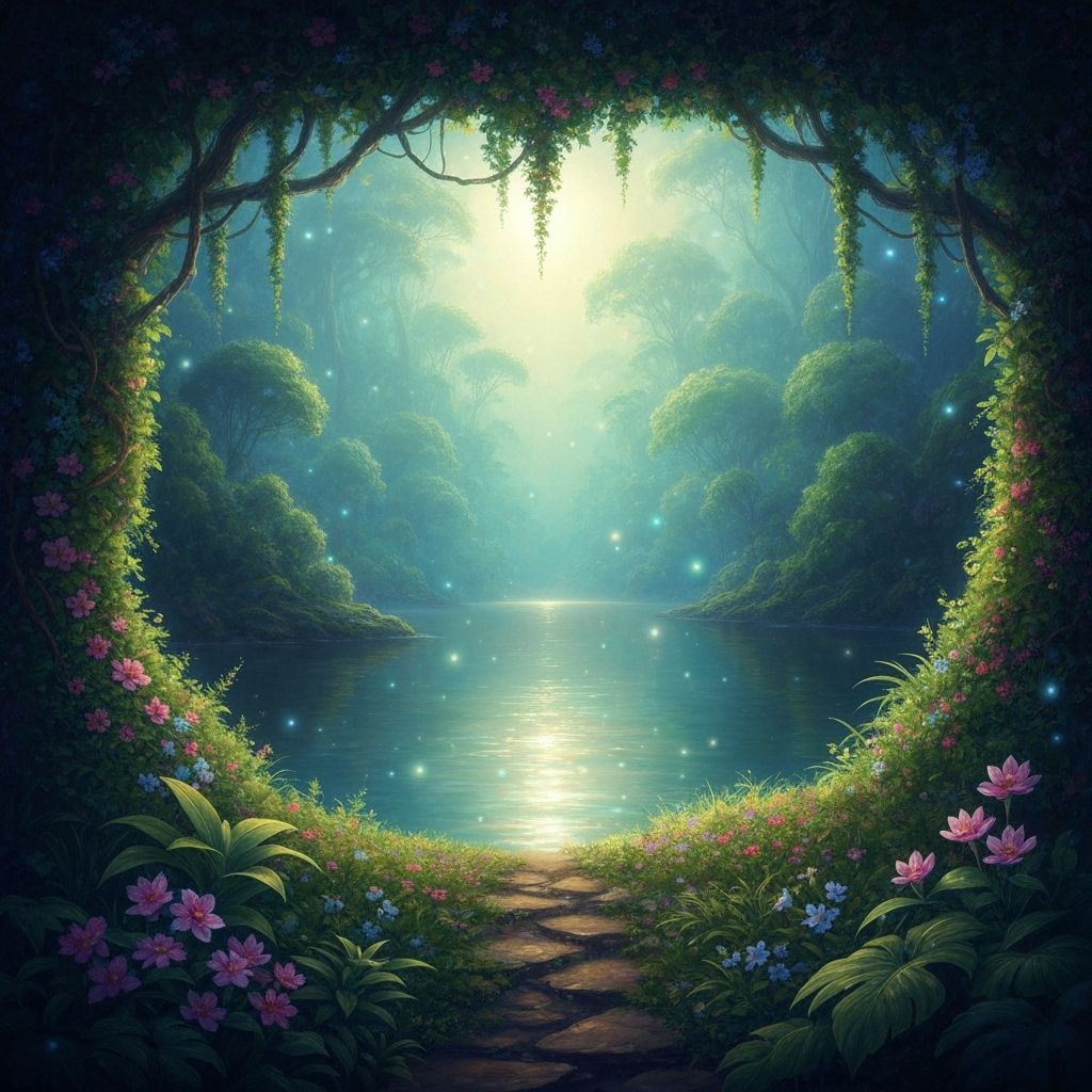 Enchanted Jungle Lake in Dreamlike Light