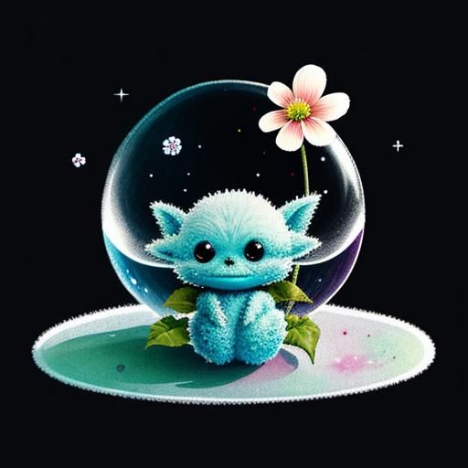 Alien Bloom: Enchanting Cosmic Floral Being