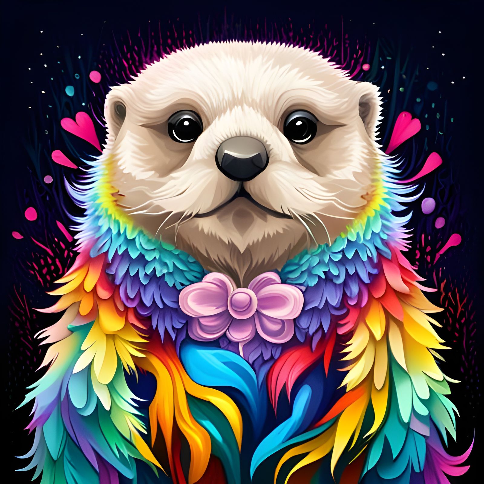Rainbow Sea Otter in Graffiti Street Art