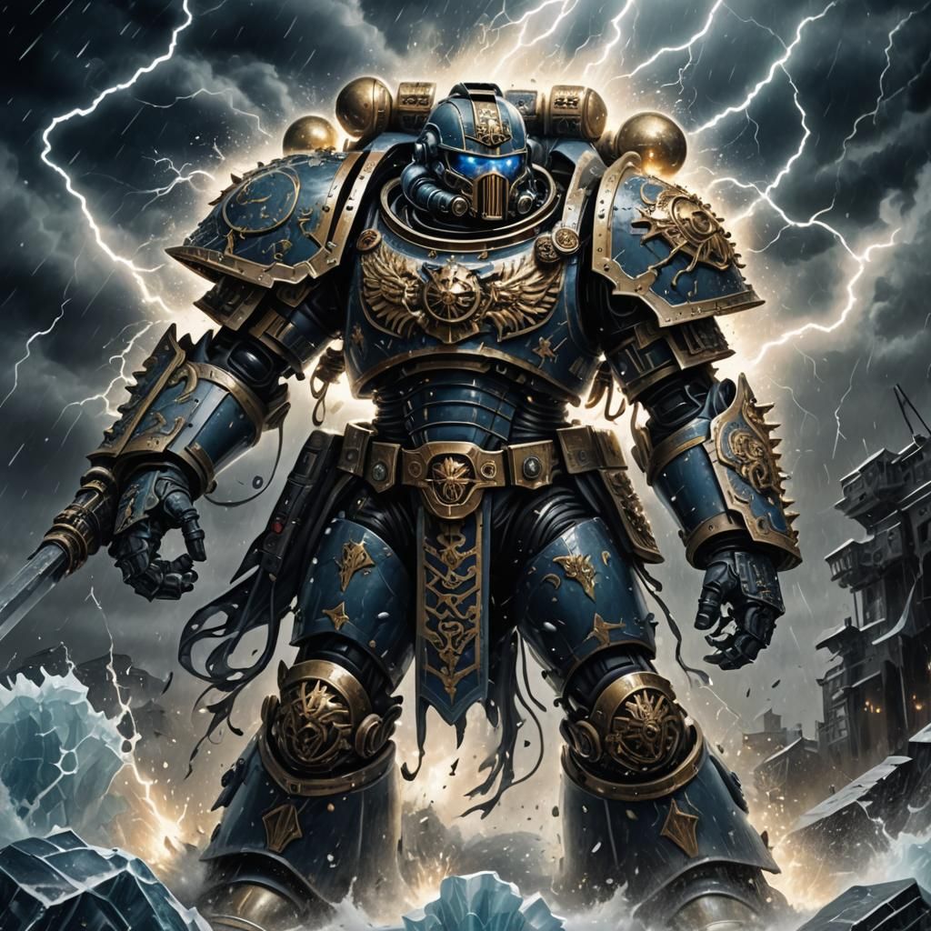 Astartes Space Marine in Tempest of Elemental Chaos