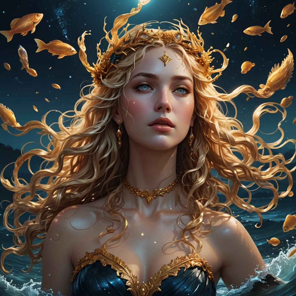 Aphrodite Rising from the Sea: Mythological Concept Art