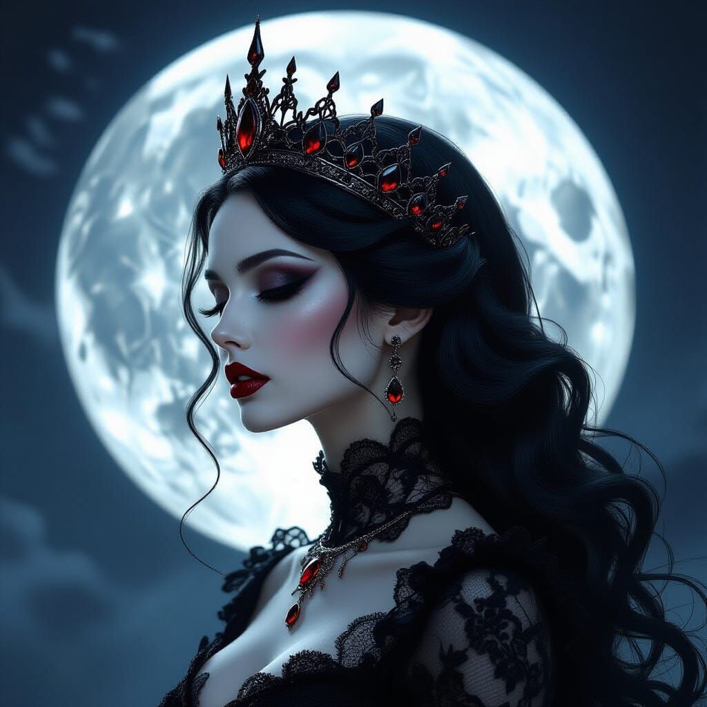 Gothic Queen Portrait in Dark Fantasy Style