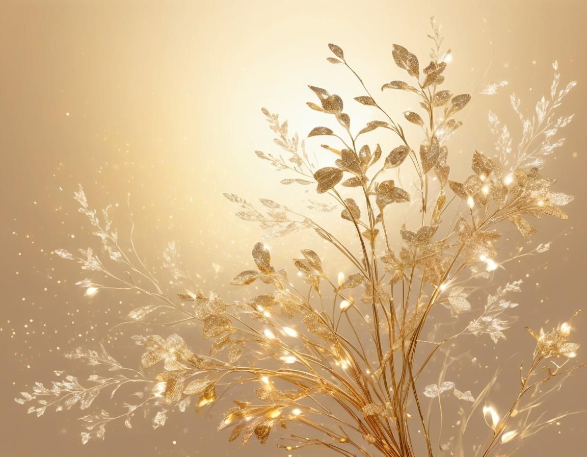Ethereal Bird in Floral Art: Golden Hour Glow