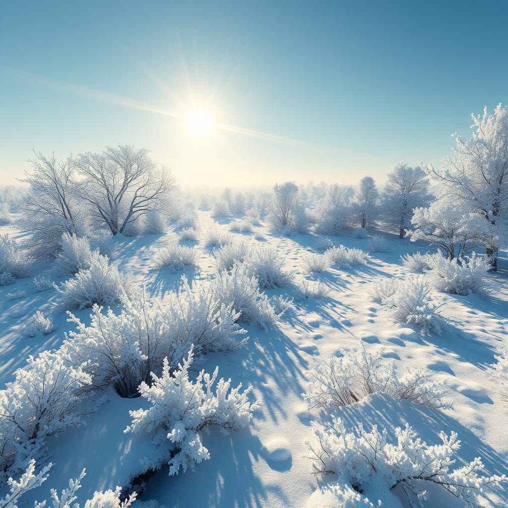 Snowy Oisterwijk Landscape with Sunlight Reflection