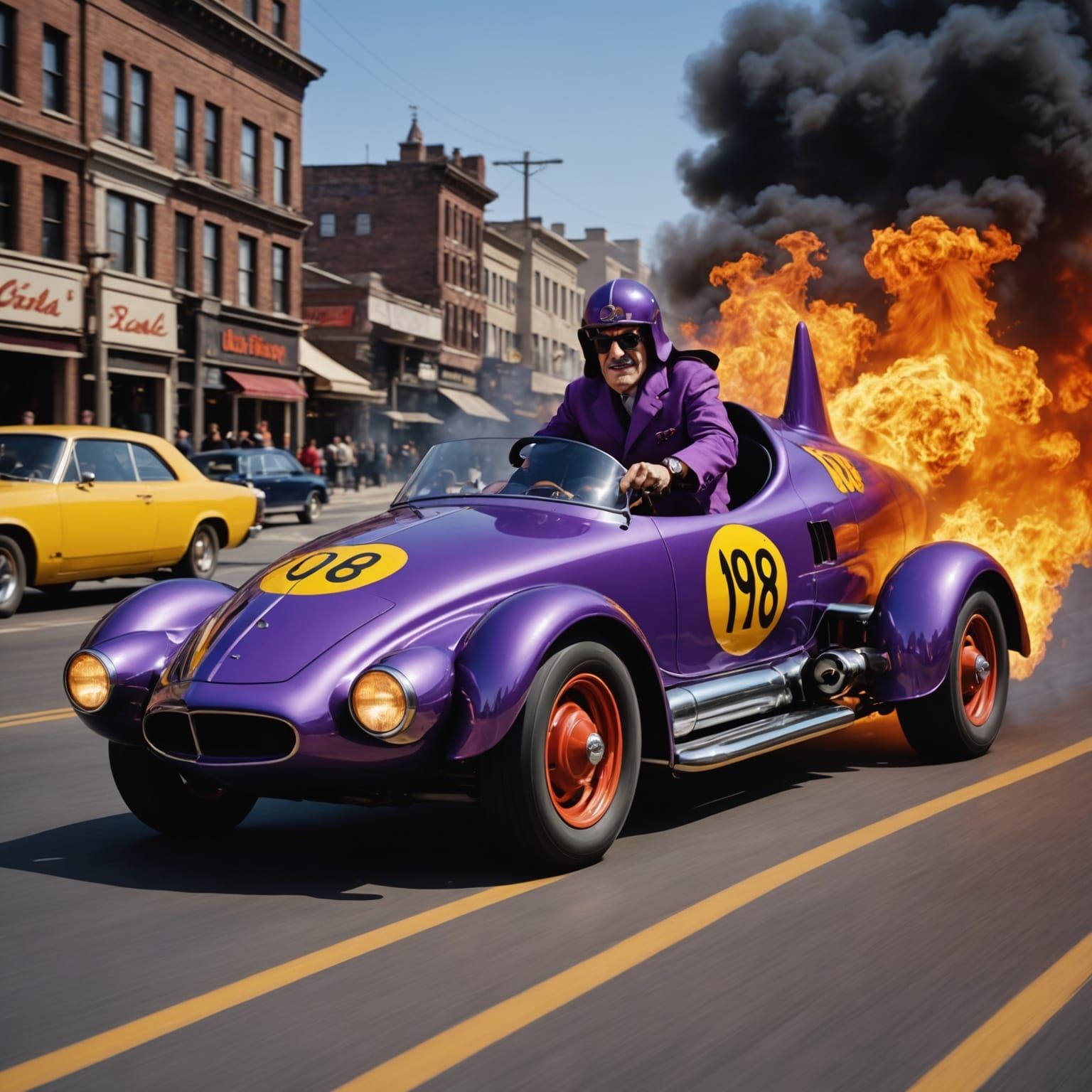 Dastardly and Muttley in Rocket Car Portrait