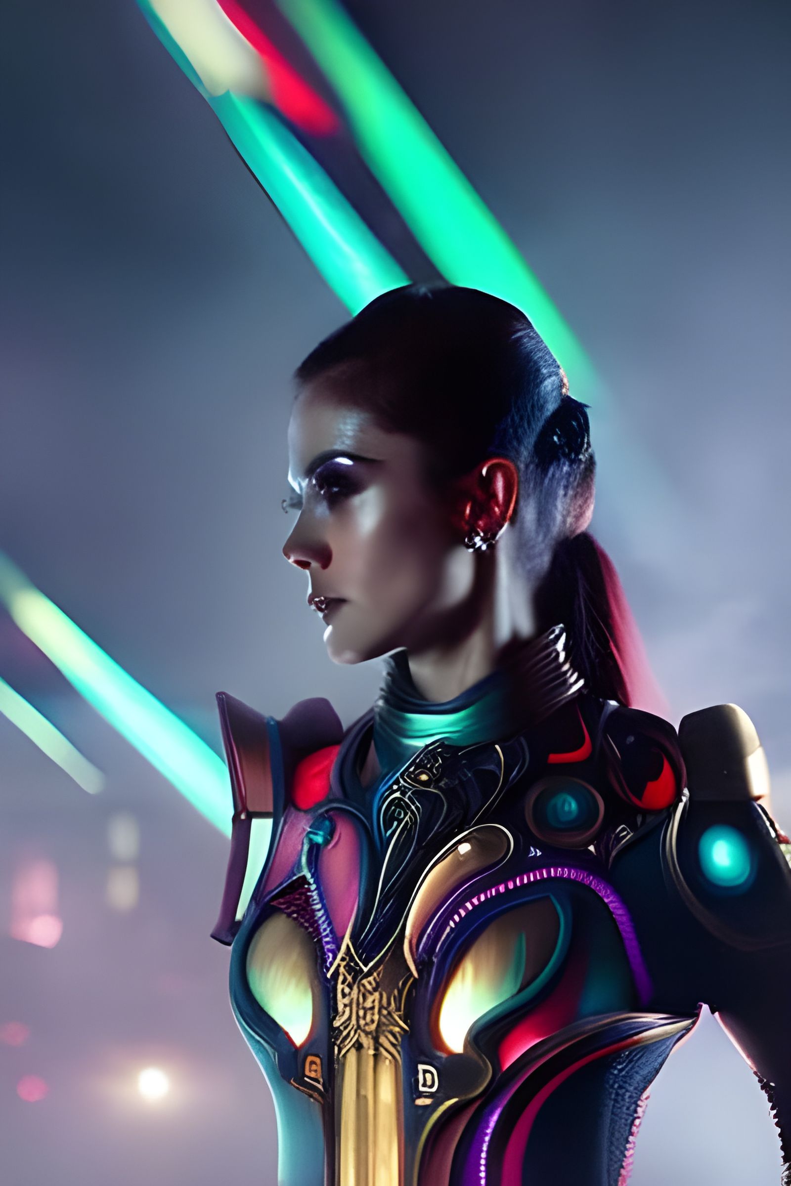 Futuristic Warrior Knight At Ease