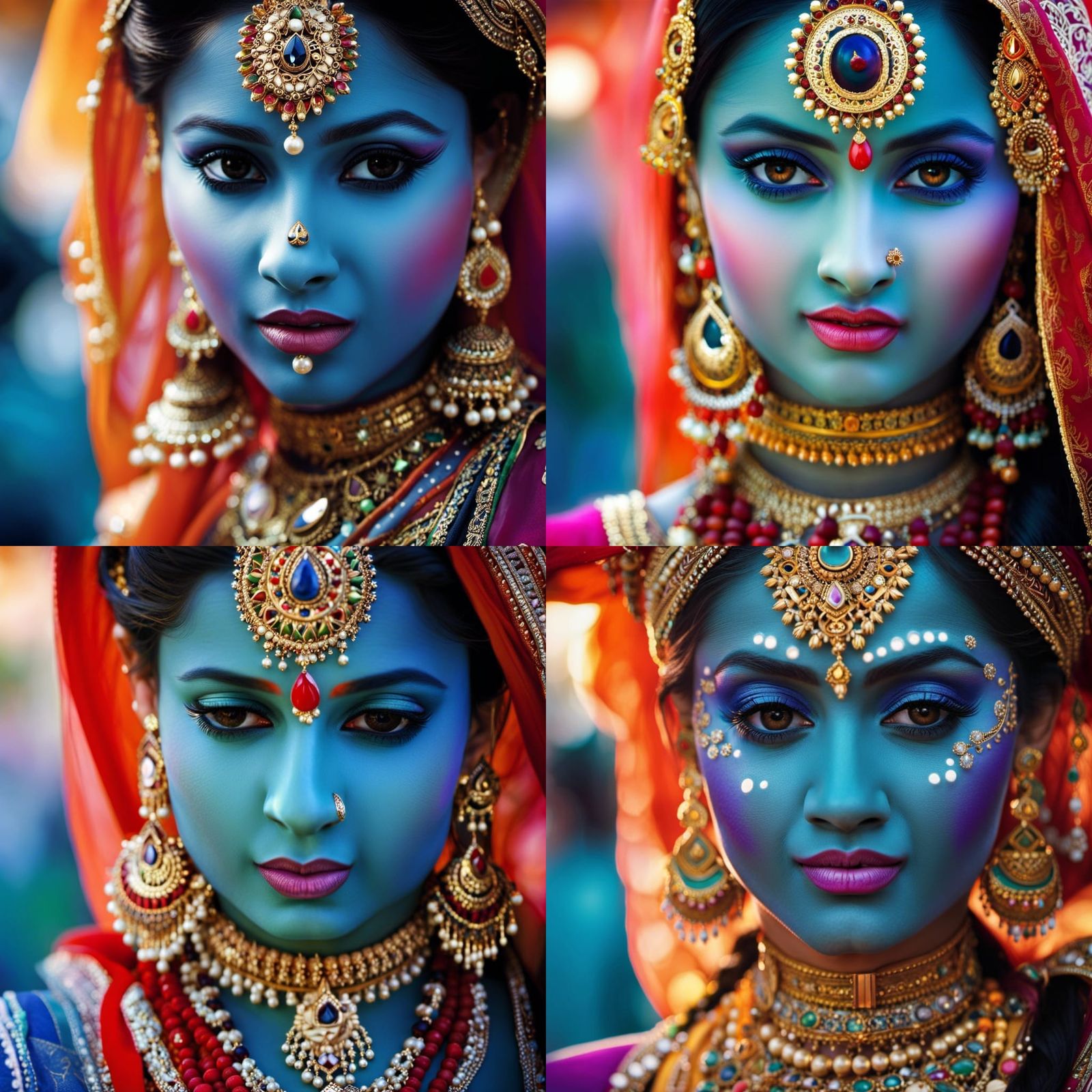 Divine mystical Indian culture full body beautiful, deep colors, bright, amazing, gorgeous, wonderful, great, marvelous,...