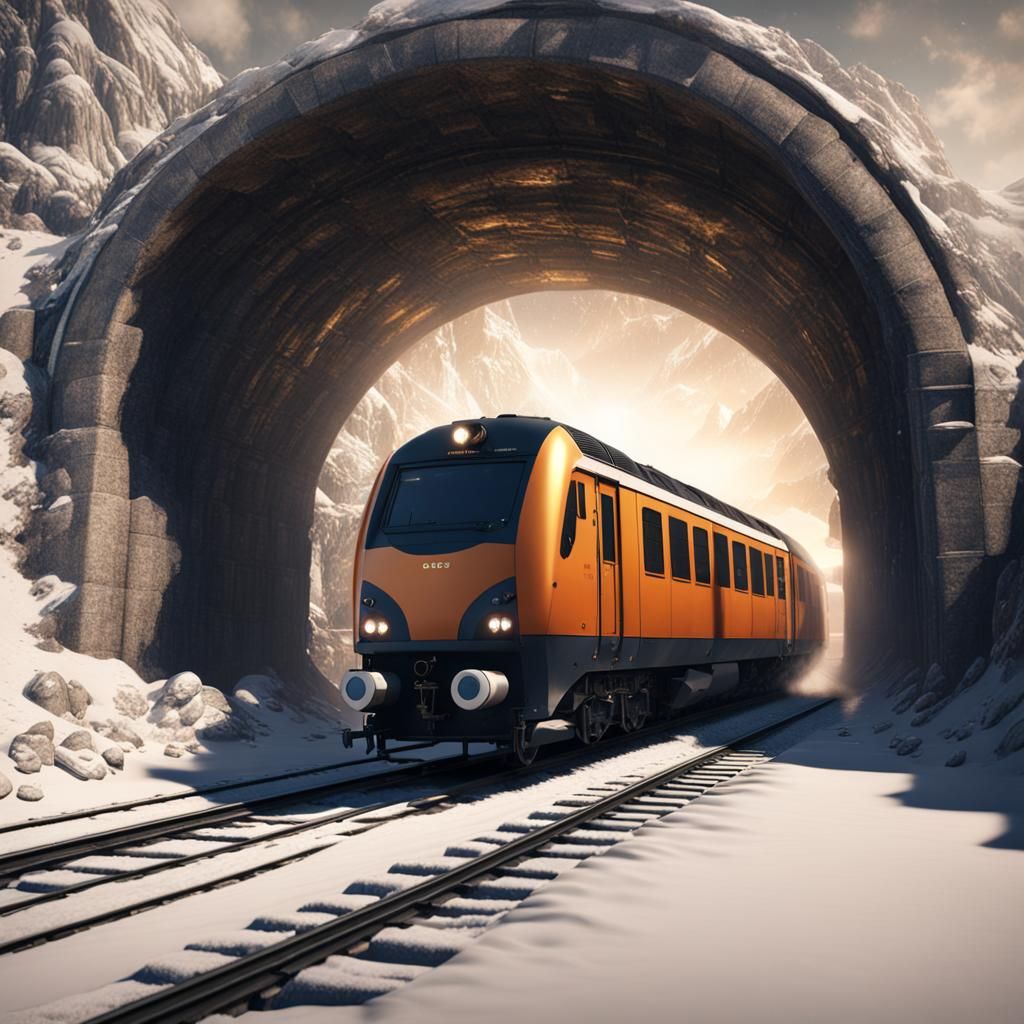 High-Speed Train Emerges: Detailed Fantasy Concept Art