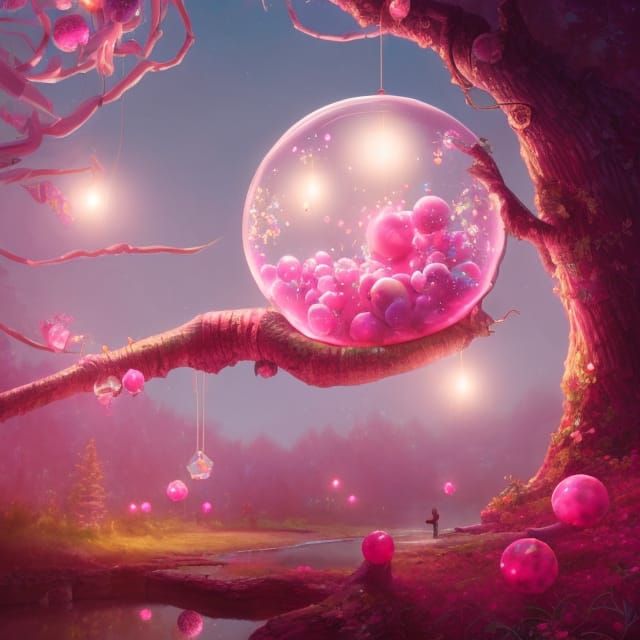 Pink Bubblegum Treehouse in a Sci-Fi Fantasy