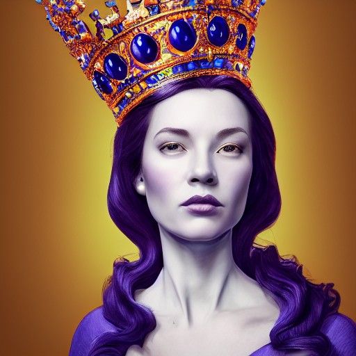 Blueberry Crown Queen in Hyperrealistic Gothic Style