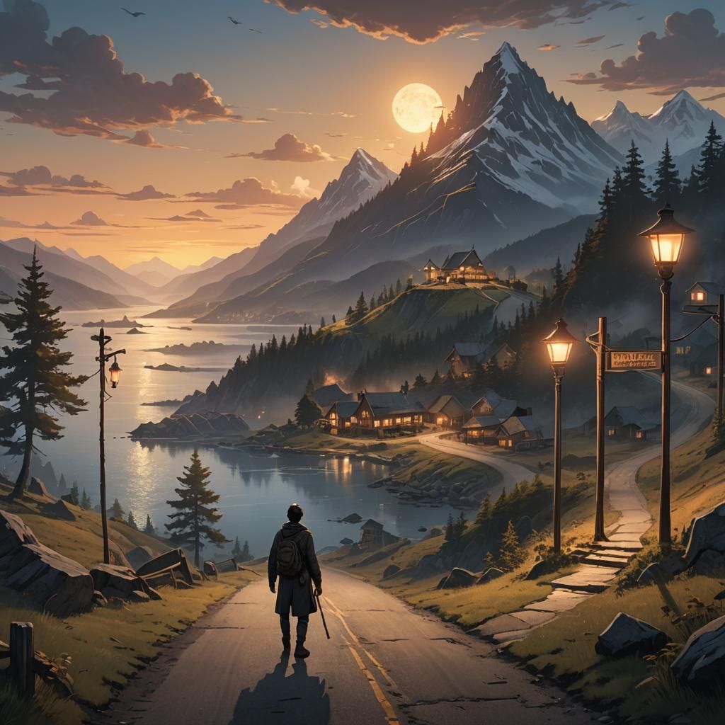 Crossroads Choice: Traveler at the Four Paths