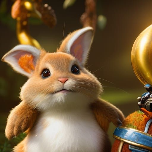 Adorable Chibi Rabbit in 3D