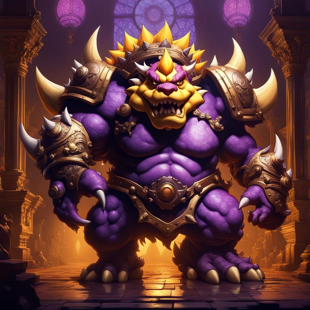 Hyperdetailed Bowser in Dark Fantasy Style
