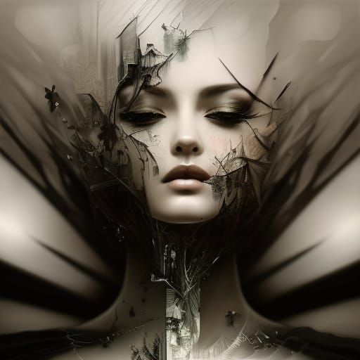 Victorian Glass Bonsai Village Clock: Digital Matte Painting