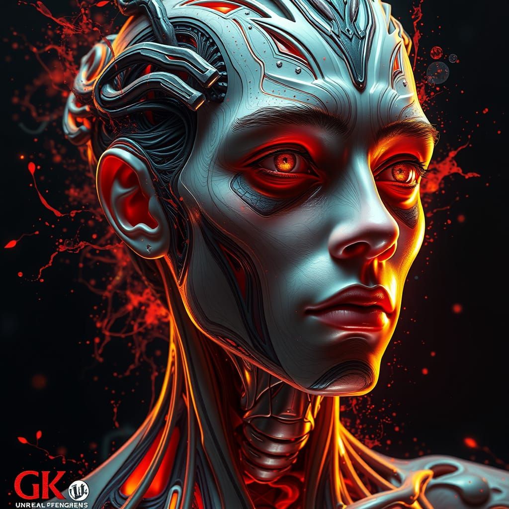 Intricate Human Anatomy Portrait in Dynamic Lighting