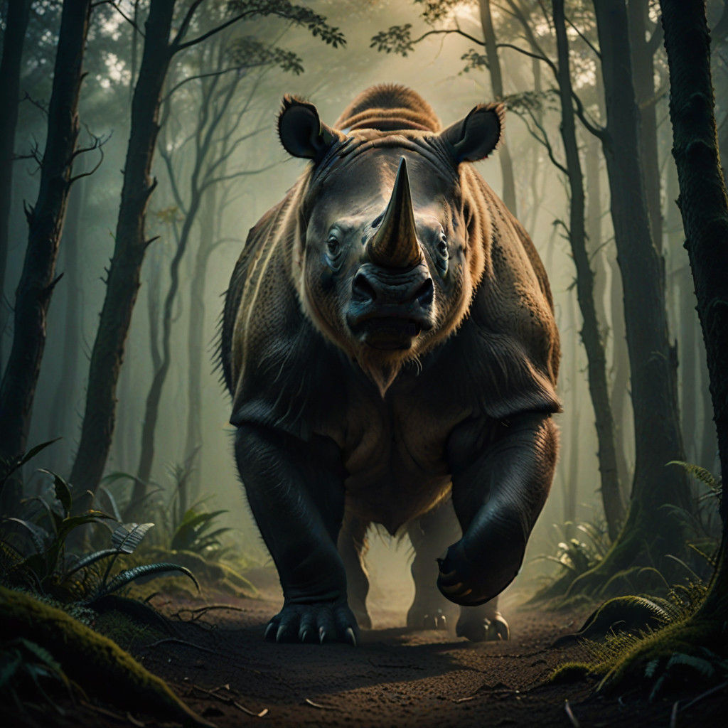 Epic Bear-Rhino Hybrid Seizes Dark Forest