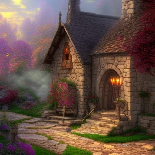 Medieval Blacksmith Shop in Ethereal Fantasy Style