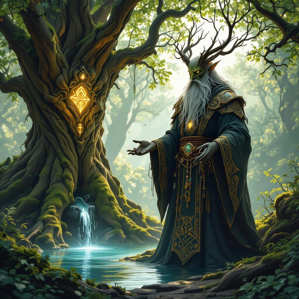 Ancient Treant Guardian in Hyperrealistic Fantasy Art