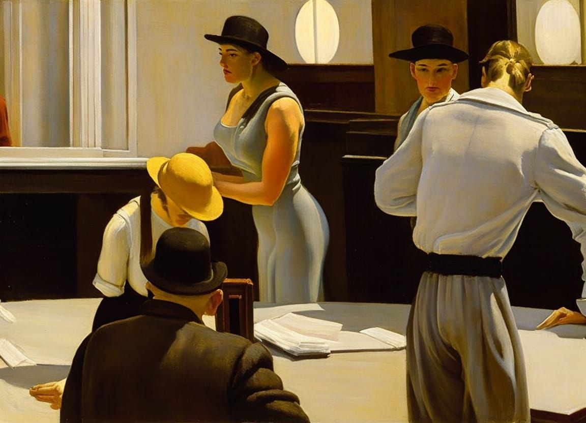 Defendant Surrenders: Oil Painting in Realist Style