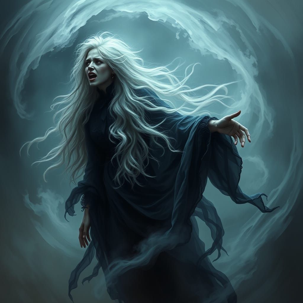 Ethereal Banshee in Gothic Victorian Mourning