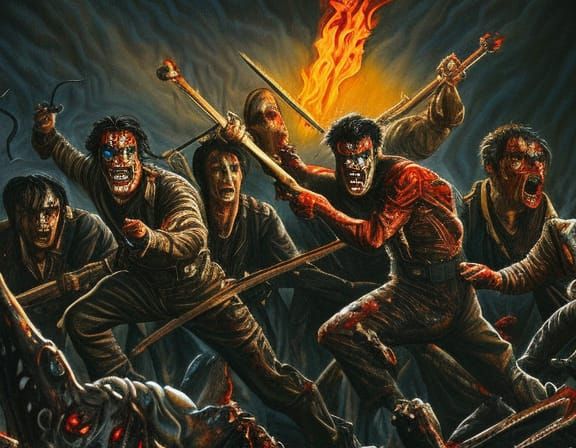 Evil Ash Leads Deadite Army in Sinister Painting