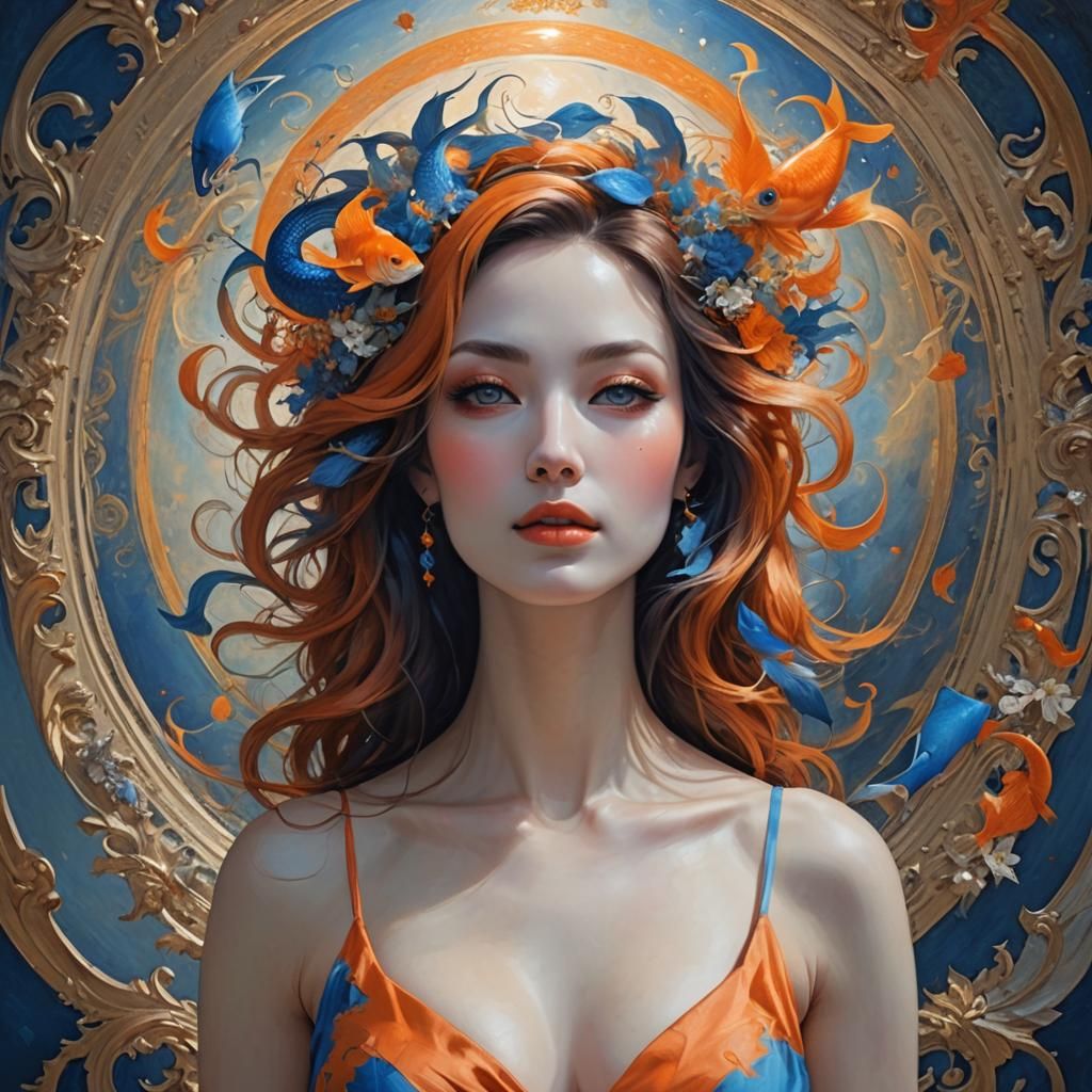 Portrait of a Woman with Fisheye Effect