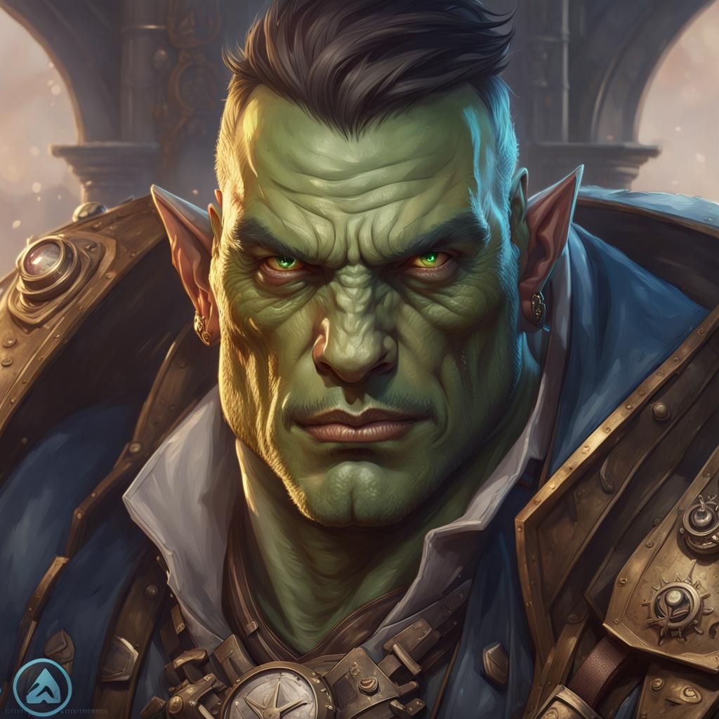 Steampunk Orc Bodyguard Portrait in 8k Resolution