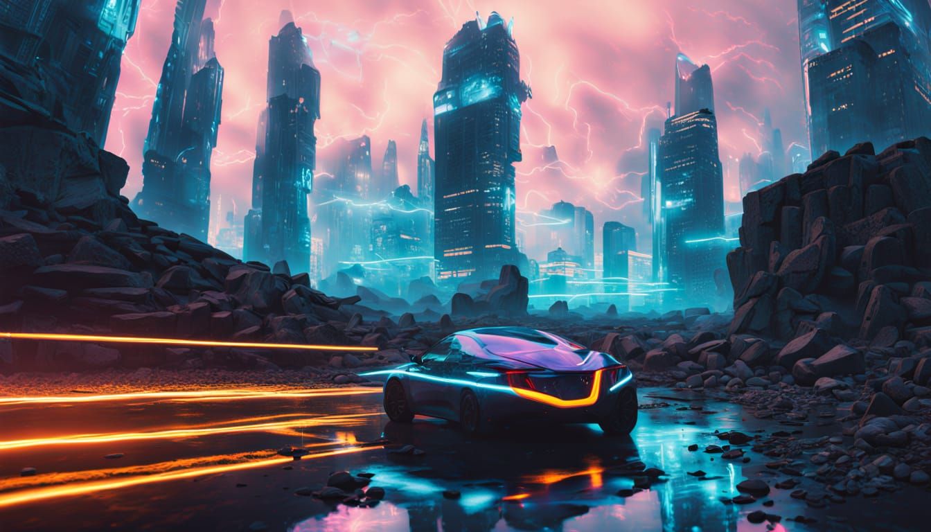 Time Traveler Leaps Between Worlds in Cyberpunk Style