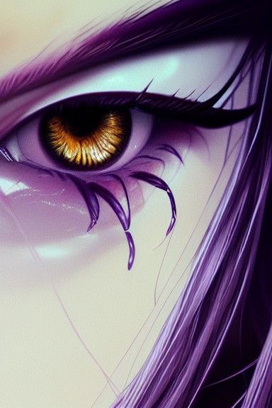 Elegant Woman with Lavender Eyes, Digital Illustration