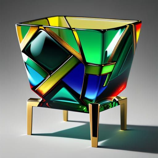 Hyperrealistic Glass Vase in Modernist Style