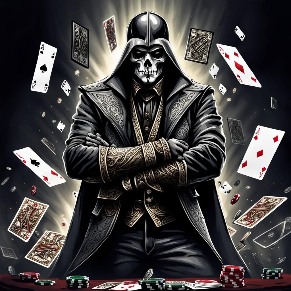 Ace of Spades: Comic Book Art Gambling Scene