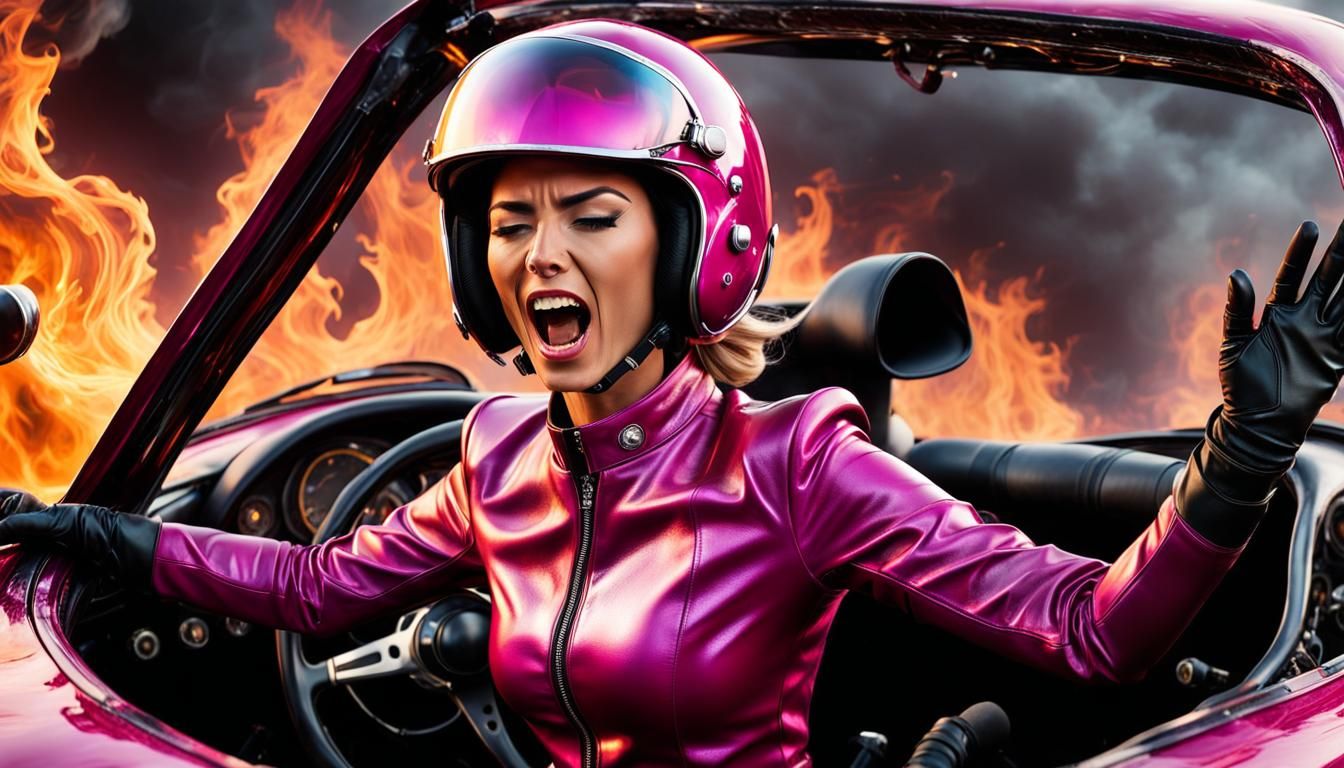 Fiery Crash: Woman's Terror in Burning Race Car