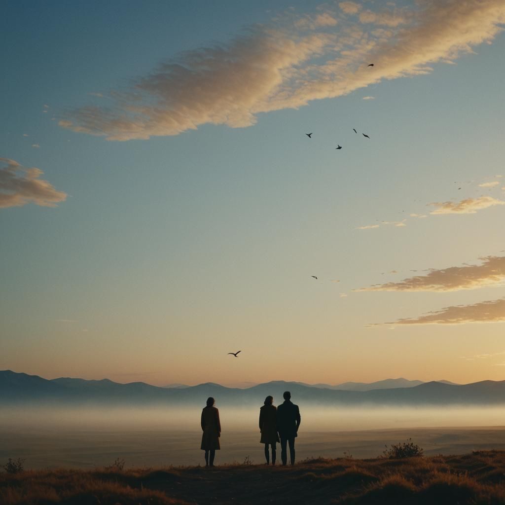 Bittersweet Farewell: Cinematic Scene of Distant Hope