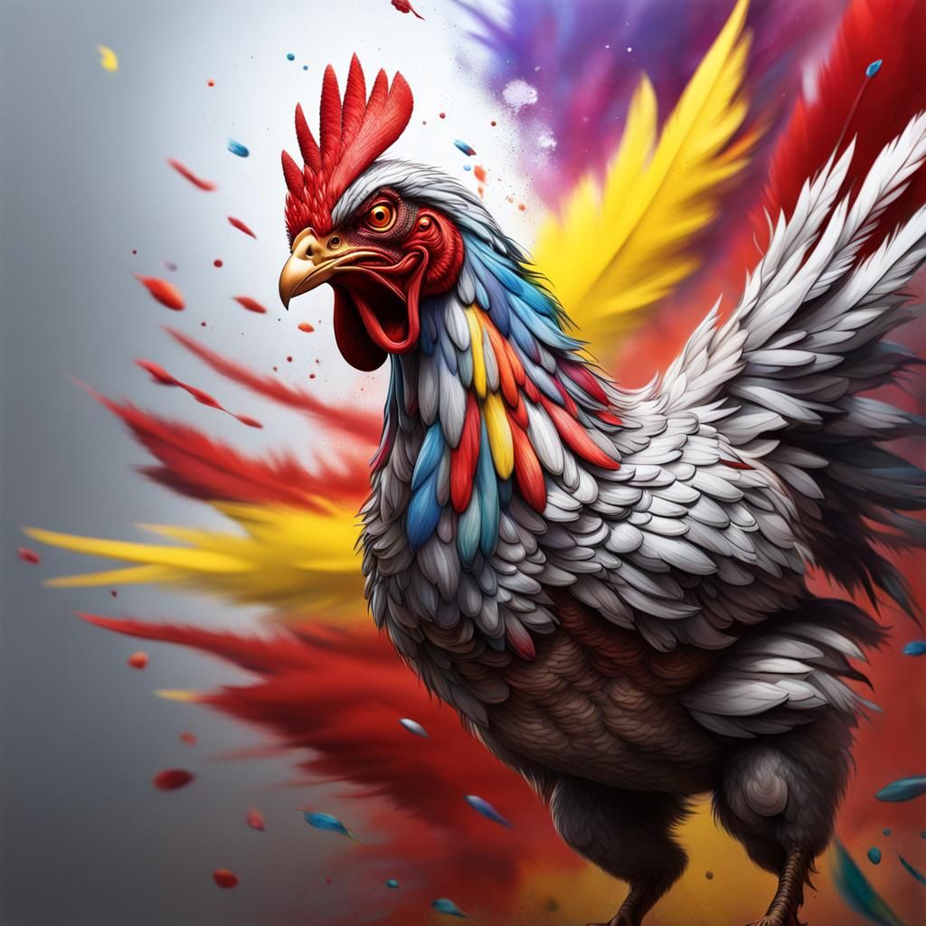 Mutant Ninja Fowl Chicken in Steel Fight: Hyperrealistic Spl...